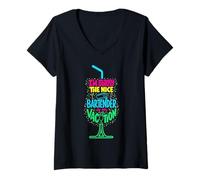 Women's Bar Bartending I'm Sorry The Nice Bartender is On Vacation V-Neck T-Shirt
