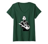 Womens Barack Obama Playing Guitar 44th President Patriotic V-Neck T-Shirt