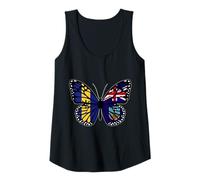 Womens Barbados and Montserrat Butterfly Half Bajan Montserratian Tank Top