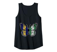 Womens Barbados and Nigeria Mix Butterfly Half Bajan Half Nigerian Tank Top