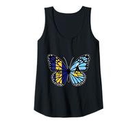 Womens Barbados and St Lucia Mix Butterfly Half Bajan Half Lucian Tank Top
