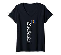 Womens Barbados Flag Barbadian Bajan Flag Barbados V-Neck T-Shirt