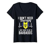 Womens Barbados Flag I Barbados Flag I Vacation Gift I Barbados V-Neck T-Shirt