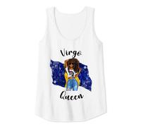 Womens Barbados Virgo Queen Afro Hair African Barbados Flag Tank Top
