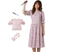 Womens Barbara Dress Costume Pink Floral Halloween Dress Cosplay Party Outfit Fancy Dress Suit 3XL