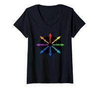 Womens Barbed Wire Chaos Star V-Neck T-Shirt