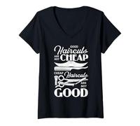 Women's Barber Quote Good Haircuts are Worth the Price V-Neck T-Shirt