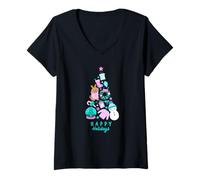 Womens Barbie Happy Holidays V-Neck T-Shirt