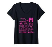 Women's Barbie - Running The Dreamhouse Dark Pink Limited Edition V-Neck T-Shirt