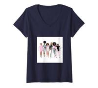 Women's Barbie Unity Matters V-Neck T-Shirt, Navy Blue, Medium
