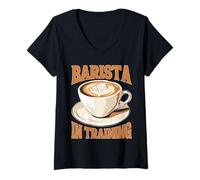 Women's Barista in Training Future Caffeine Beginner Practice - V-Neck T-Shirt