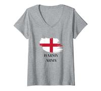 Womens Barmy Army England English Cricket V-Neck T-Shirt