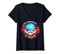 Women's Barn Owl, You Remind Me of the Babe, Retro Style V-Neck T-Shirt