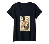 Womens Barn Owls Barn Owl Tarot Card V-Neck T-Shirt