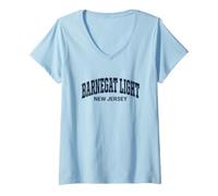 Women's Barnegat Light New Jersey Shore Lighthouse V-Neck T-Shirt