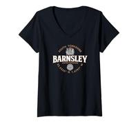 Women's Barnsley South Yorkshire England Coordinates Label 2C V-Neck T-Shirt