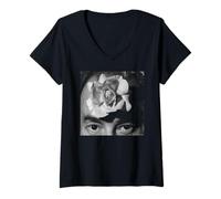 Womens Barry Yourgrau Author Wearing Dad’s Head by Michael Grecco V-Neck T-Shirt