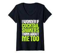 Women's Bartender I Wonder If V-Neck T-Shirt