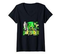 Women's Bartender Job Tools St. Patrick's Day Irish Shamrocks Parade V-Neck T-Shirt