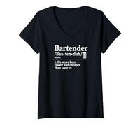 Women's Bartending Bartender Serve Beer Colder Cheaper Than Your Ex V-Neck T-Shirt