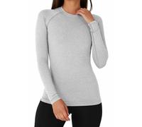 TCA Super Thermal Top Women - Ladies Thermal Vest - Thermals Womens - Ski Base Layer Women - Workout Tops for Cold Weather - Marl Grey, XS