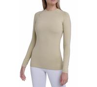 TCA Super Thermal Long Sleeve Women Running, Ski Base Layer - Compression Shirts Woman, Workout Tops for Women - Sandstorm, S