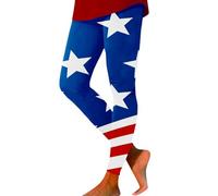 Womens Base Layer Leggings Casual Basic Leggings Patriotic High Waist Leggings For Women Fourth Of July American Flag Patterned Compression Tights Women USA Flag Leggings Women plus (Sky Blue, XXXXXL)