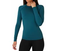 TCA Super Thermal Long Sleeve Women Running, Ski Base Layer - Compression Shirts Woman, Workout Tops for Women - Atlantic Deep, XS