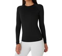 TCA Super Thermal Long Sleeve Women Running, Ski Base Layer - Compression Shirts Woman, Workout Tops for Women - Black Rock, XS
