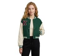 Women's Baseball Bomber Front Button Long Sleeve Jacket Fashion Ladies Retro Varsity Gilets Blazer UK Size One (8-14)