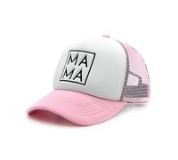 Womens Baseball Cap for Mama Grandma, Trucker Hat Gifts for Mother's Birthday, Adjustable Embroidered Mom Mesh Snapback Cap Pink