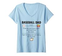 Women's Baseball dad Definition Gifts Fathers Day Men V-Neck T-Shirt