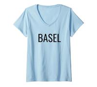 Womens Basel Schweiz Switzerland V-Neck T-Shirt