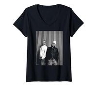 Women's Basement Jaxx Electro House Duo B&W Red Alert Andy Willsher V-Neck T-Shirt