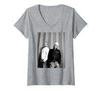 Women's Basement Jaxx Electro House Duo Red Alert B&W Andy Willsher V-Neck T-Shirt