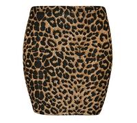 Womens Basic Casual Mini Skirt Ladies Simple Stretchy Printed Bodycon Mini Skirt (Brown Leopard UK 20-22)