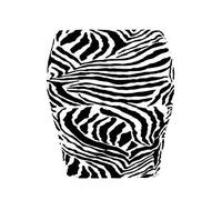 Womens Basic Casual Mini Skirt Ladies Simple Stretchy Printed Bodycon Mini Skirt (Zebra Print UK 8-10)