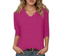 Women's Basic Crew Neck Short Sleeve Soft Comfortable T-Shirt for Everyone Stylish Solid Color, Hot Pink, M