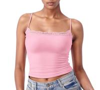 Women's Basic Double Lined Scoop Neck Tank Tops Adjustable Cami Tank Summer Sleeveless Tops 2025