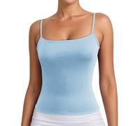 Women's Basic Double Lined Scoop Neck Tank Tops Adjustable Cami Tank Summer Sleeveless Tops 2025 New