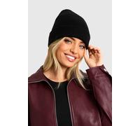 Womens Basic Knitted Beanie - Black - One Size, Black