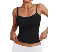 Women's Basic Tank Tops Square Neck Cami Tank Summer Sexy Sleeveless Tops(Black-n3,L)