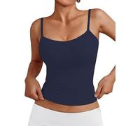 Women's Basic Tank Tops Square Neck Cami Tank Summer Sexy Sleeveless Tops(Navy Blue-n3,L)