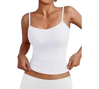 Women's Basic Tank Tops Square Neck Cami Tank Summer Sexy Sleeveless Tops(White-n3,S)
