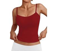 Women's Basic Tank Tops Square Neck Cami Tank Summer Sexy Sleeveless Tops(Wine Red-n3,M)