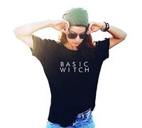 Womens Basic Witch Organic Cotton T-Shirt Halloween Costume Black