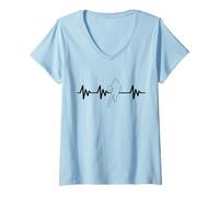 Womens Basketball ball player basketballs USA heartbeat BASKETBALL V-Neck T-Shirt