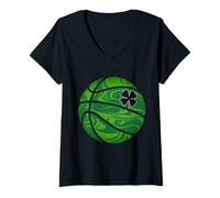 Women's Basketball Irish St Patrick's Day Shamrock Man Boys Fun V-Neck T-Shirt