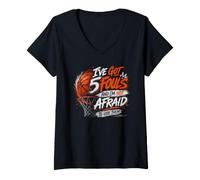 Women's Basketball Not Afraid to Foul Out Aggressive Player V-Neck T-Shirt