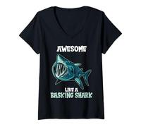 Womens Basking Sharks Awesome Like a Basking Shark V-Neck T-Shirt